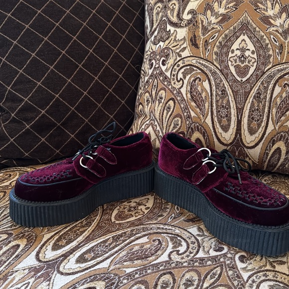 tuk Shoes Tuk Burgundy Velvet Mondo Creepers Poshmark